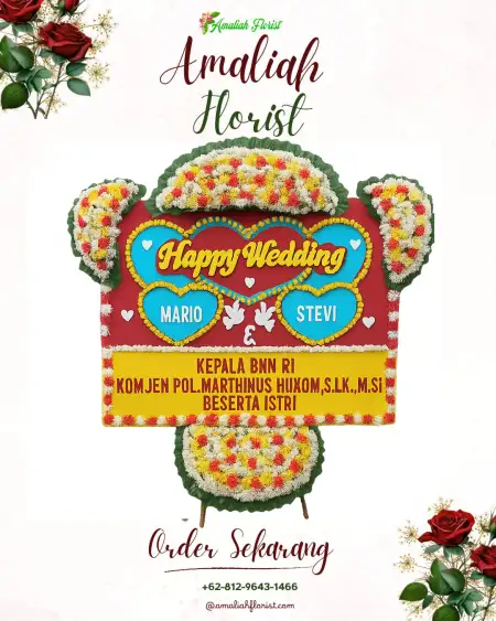 Papan Bunga Pernikahan Merden
